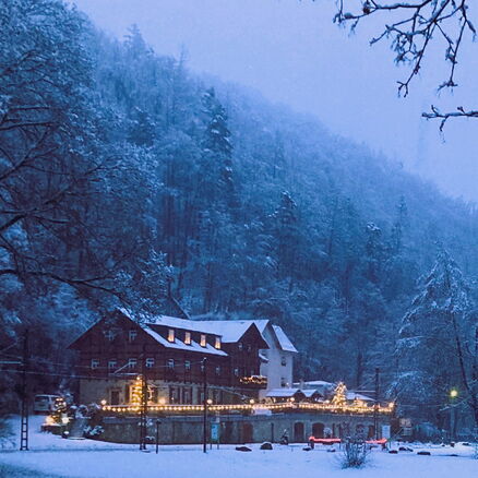 Forsthaus Kirnitzschtal Pura im Winter