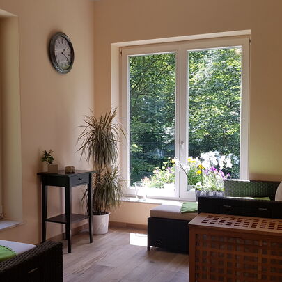 Forsthaus im Kirnitzschtal - Gartenhaussauna Ruhebereich