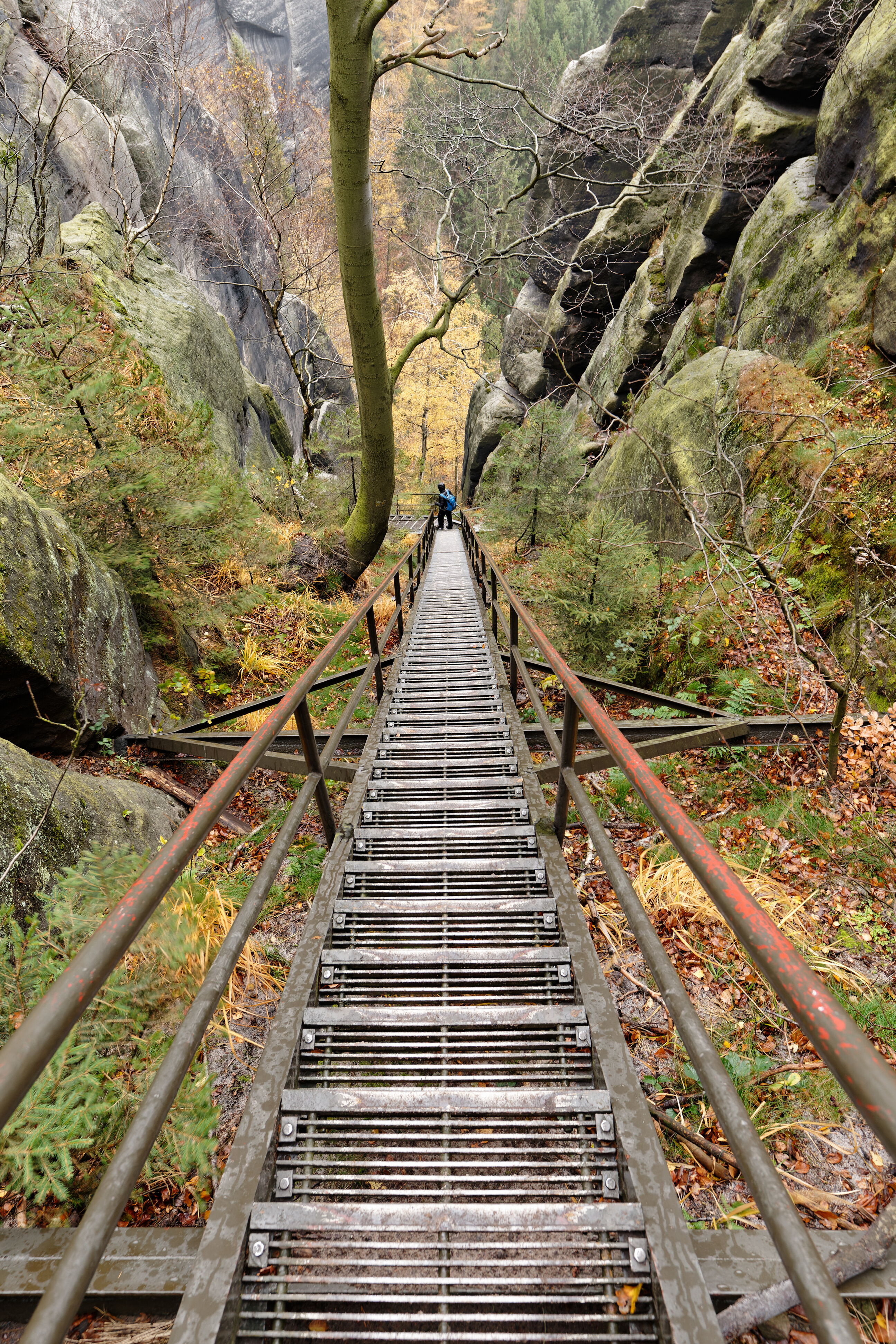 Abstieg von der Heiligen Stiege in der Sächsischen Schweiz