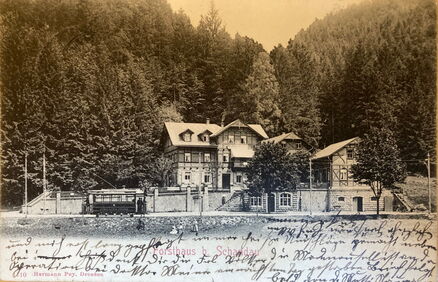 Historische Aufnahme vom Forsthaus Kirnitzschtal